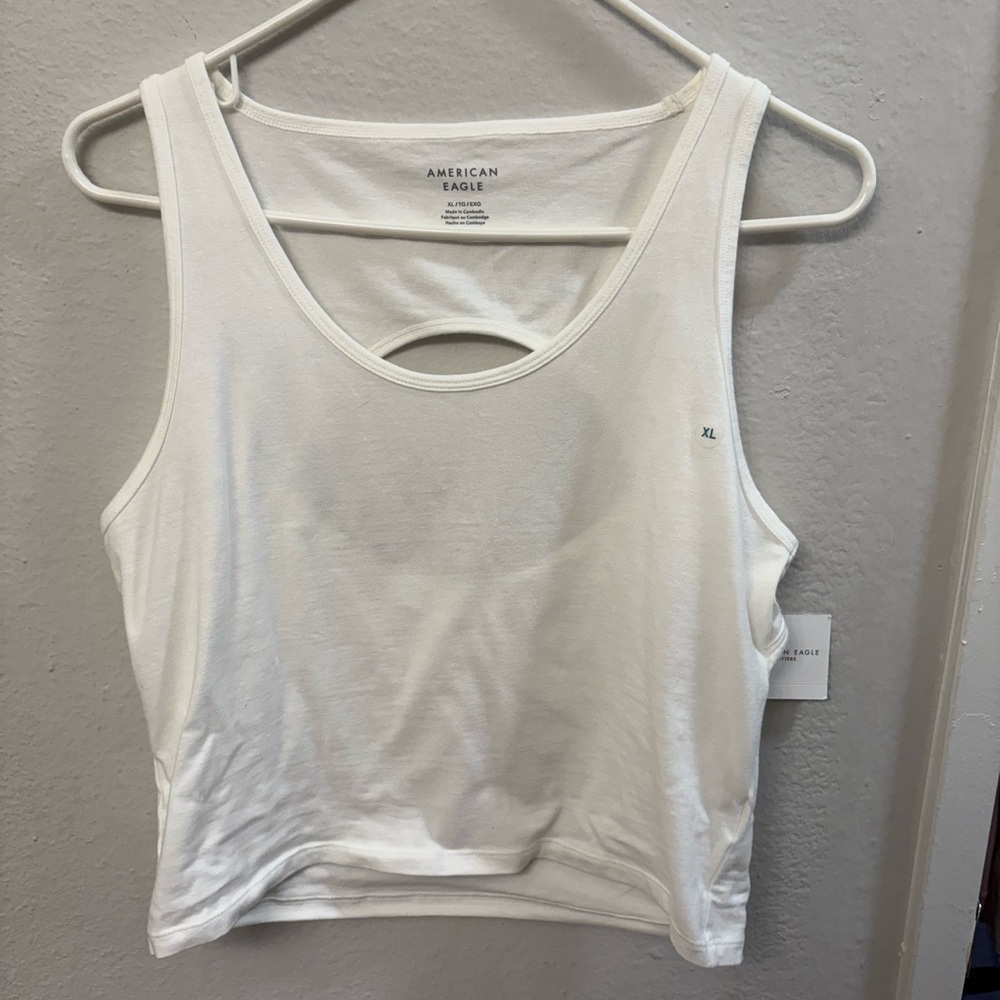 American Eagle Outfitters Women's White Tank Top